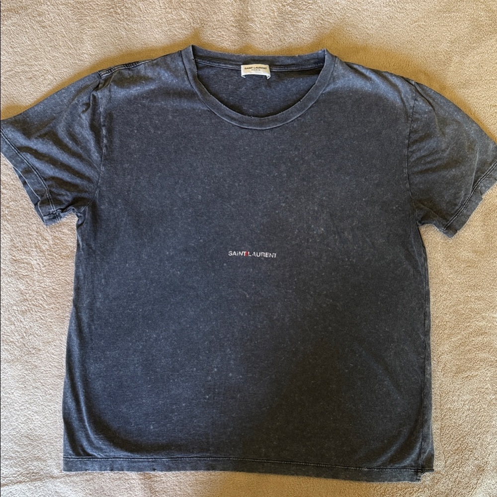 Saint Laurent women’s crop Charcoal Tee